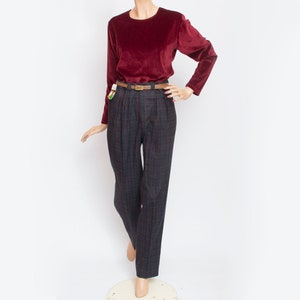 NOS Vintage wooly blue red checked pants