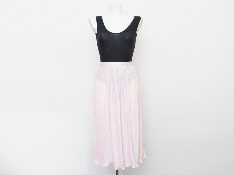 falda larga Deadstock vintage plisado rosa pura imagen 1