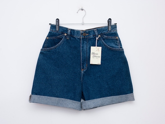 80s Dead stock Vintage Denim Shorts high waist - image 1