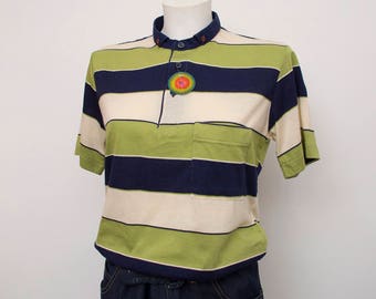 NOS vintage 80s polo shirt striped