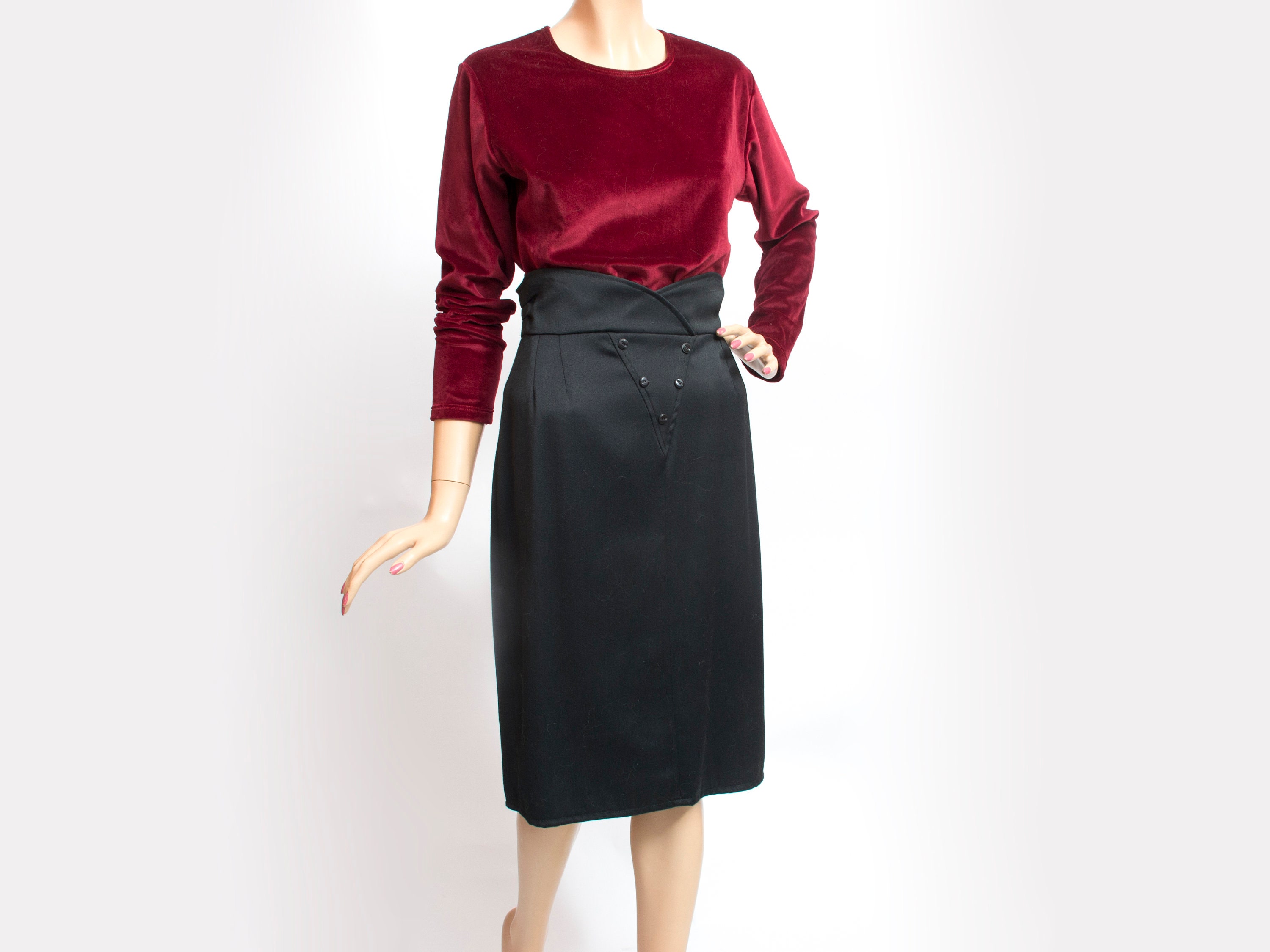 mid length skirts 80s