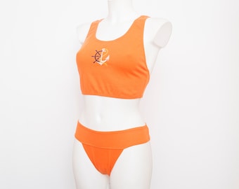 Bikini vintage años 90 nuevo a estrenar naranja talla S