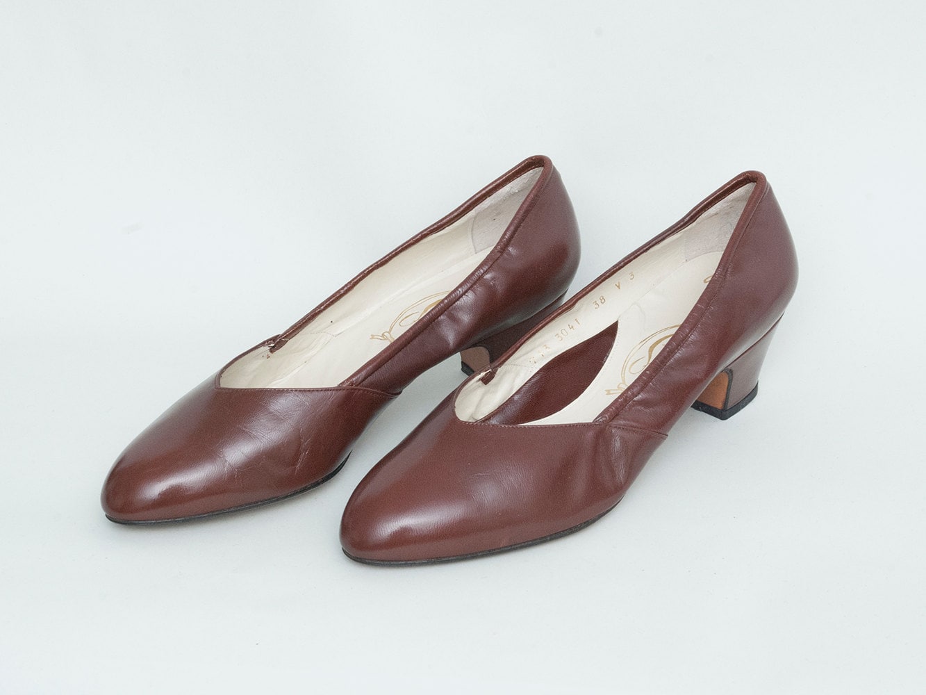 blue and brown pumps