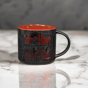 Las Vegas Gift, Las vegas balk/red doodle  Mug, Las Vegas Lover, Las Vegas Fan, Coffee Mug, Travel Mug, Viva Las Vegas, Souvenir