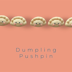 Dumpling Push Pins, Cute Thumb Tacks | Decorative Push Pins for Office, Home, Craft | Fun Pushpins for Bulletin Boards & Wall Art, Set of 6