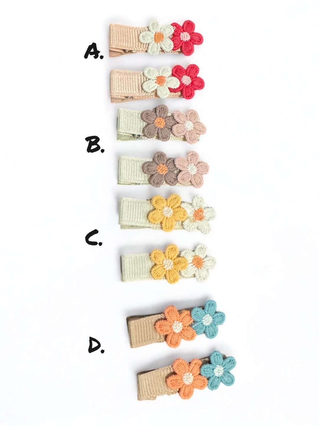 Babyhug Hair Clips with Floral Applique Pack of 2 - Multicolor