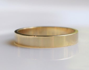 Gold Wedding Band, Classic Solid Gold Wedding Ring, 14kt Gold White, Rose or Yellow, 100% Recycled Gold Free Shipping