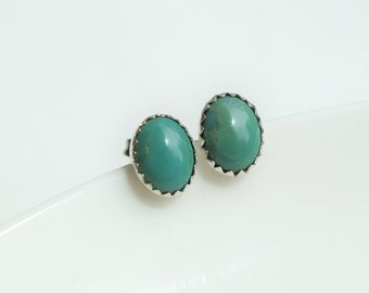 Sterling Silver Turquoise Earrings, Stud Post Earrings