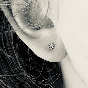 Sterling Silver Earrings, Tiny Silver Stud Earrings, Second Hole Earrings, Earring Kids, Stocking Stuffer