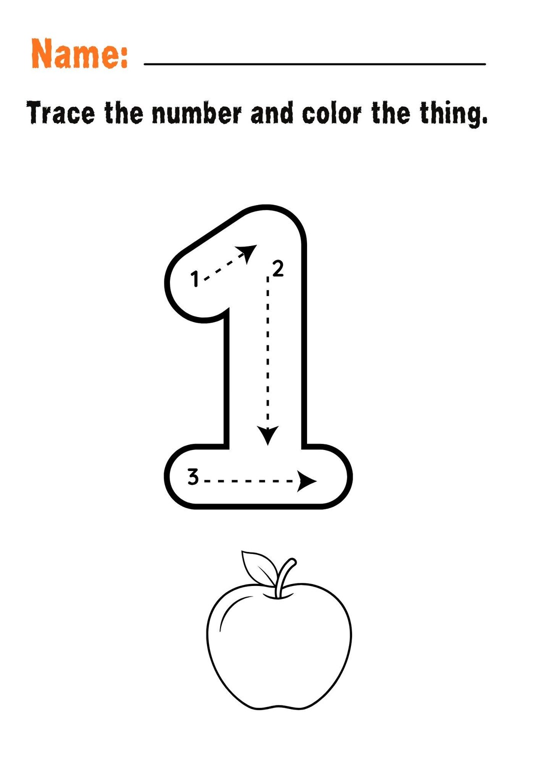 Number Tracing Worksheet 1 to 10 for Kids Printable | Preschool ...
