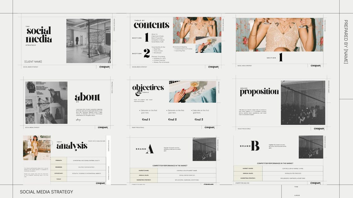 Social Media Strategy Pitch Deck | Canva Presentation for Campaign ...
