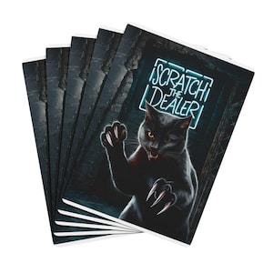 Cartas de pôquer com design de gato - acessório divertido para noite de jogos, presente exclusivo para jogadores, lembrancinha de festa de Halloween, essencial para noite de cassino,