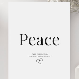 Arte mural de paz / Lienzo de afirmación curativa / Idea de regalo de recuperación / Decoración del hogar para una vida consciente / Arte para el crecimiento personal y la salud mental