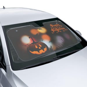 Gruseliger Halloween-Auto-Sonnenschutz - Autozubehör, Halloween-Auto-Sonnenschutz, gruselige Auto-Sonnenblende, Fahrzeug-Sonnenschutz, gruselige Auto-Fensterblende,