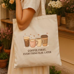 コーヒーラバートートバッグ：再利用可能なコットンキャンバスショッピングバッグ