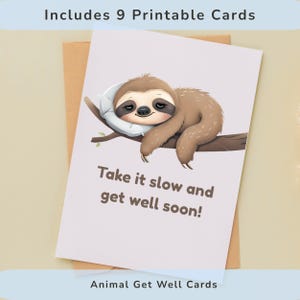Animal Get Well Soon Cards: Printable Bundle (PDF Download)
