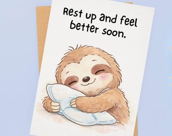 Tarjetas infantiles de animales para desearles pronta recuperación: Paquete imprimible (Descarga en PDF)