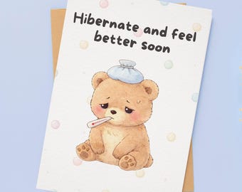 Tarjetas de felicitación con divertidos animales para desear una pronta recuperación: Paquete imprimible (Descarga en PDF)