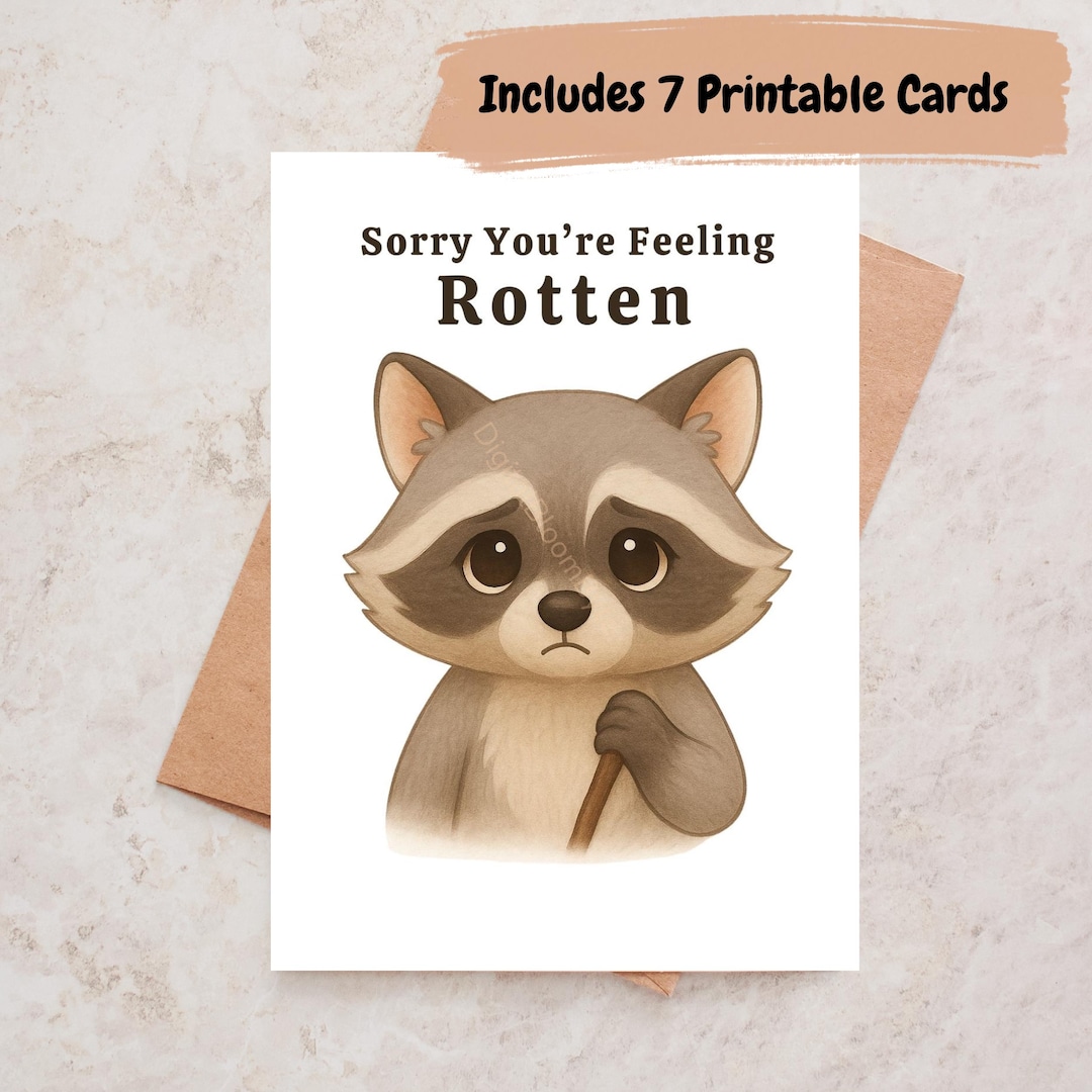 Get Well Soon Rabbit Animal Get Well Soon Cards: Printable Bundle (PDF Download) - Etsy