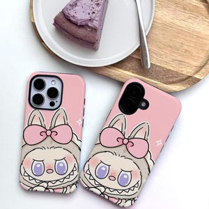 Niedliche Rosa Labubu Handyhülle für iPhone 16 iPhone 15 Pro Max, iPhone 14, iPhone 13 Pro Max, iPhone 12 11 Handyhülle, Personalisierte Hülle