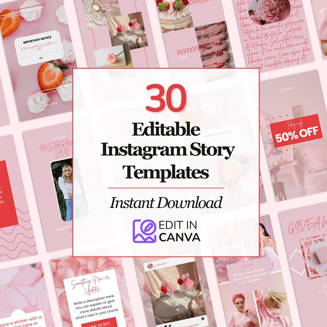 30 Editable Instagram Story Canva Templates, Aesthetic and Minimal for ...
