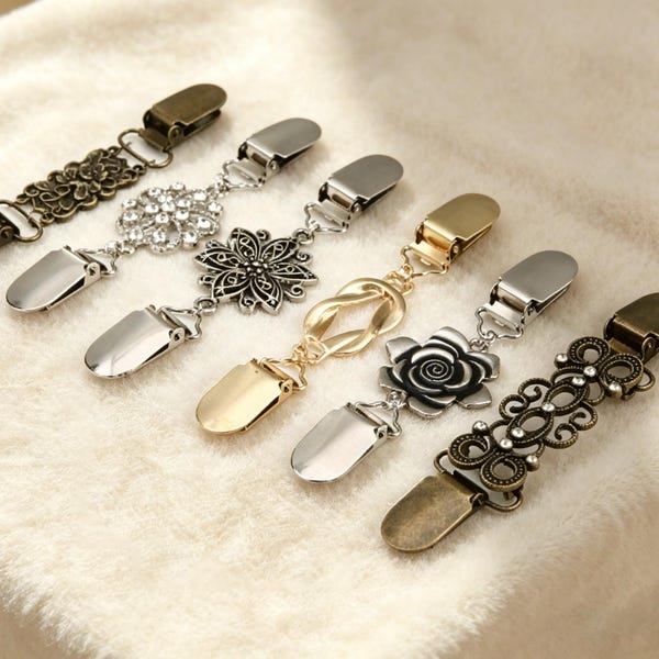 Pants/Skirt Clips, Anti-Exposure Sweater Buttons, Metal Buckles, No Sewing Required, Bronze-Colored Fasteners