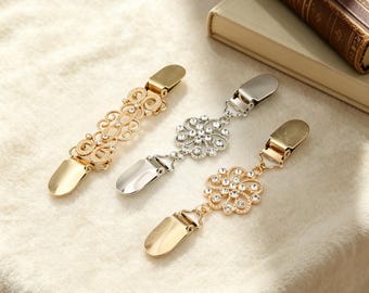 Multi-Purpose Anti-Exposure Sweater Clip, Sewing-Free Metal Pants/Skirt Button, Gold/Silver