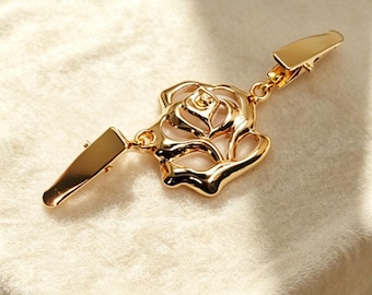 Multi-Functional Openwork Rose Scarf Clip, Vintage Accessory Gift, A Gift for Mother, Prevents Wardrobe Malfunction