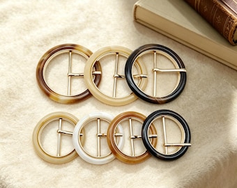 Three-Hole Round Resin Belt Buckle, Replacement Metal Belt Accessory, Mother's Day Gift