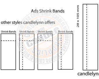 50 - 28mm x 105mm - Lip Gloss Tube Shrink Bands with Vertical Perforation