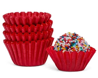 100 Red Grease Resistant Candy Cups