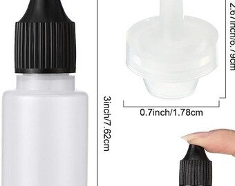 10 - 15 ml Natural Plastic Bottles with Dropper Tip & Black closure