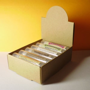 10 Natural Kraft Lip Balm Arched Display Boxes