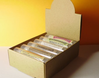 15 Natural Kraft Lip Balm Arched Display Boxes