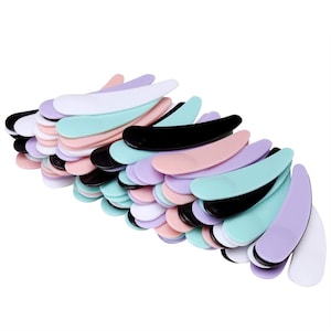 10 Small Assorted Colored Curved Spatulas for Sampling, Powders, Pigments, Creams, Masks and More