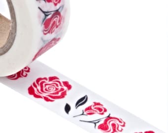 9/16" X 10 Yds Rose Print Washi Tape