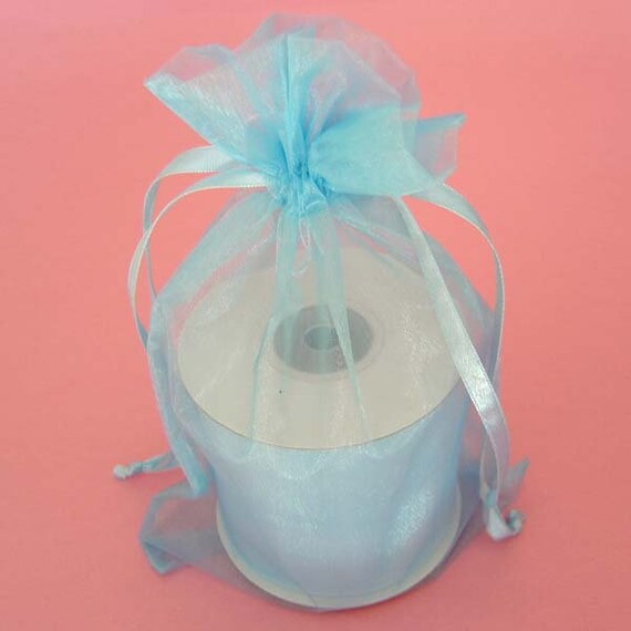 12 X 14 Inch Light Blue Sheer Organza Bags