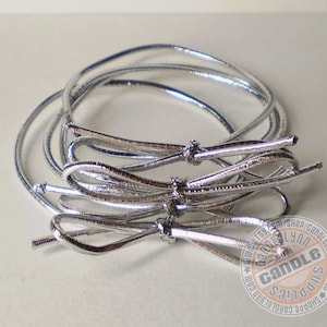 25 - 10 &quot; Silver Stretch Loops - Packaging - Gifts - Bow