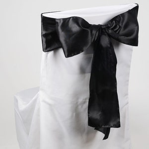 Satin Chair Sash 6 in x 106 in - BLACK - Great for weddings or parties