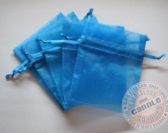 10 - 4x6 TURQUOISE Sheer Organza Bags