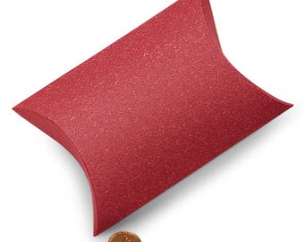 10 Sandy Red Pillow Boxes - 5 1/8 x 1 1/2 x 5 3/4