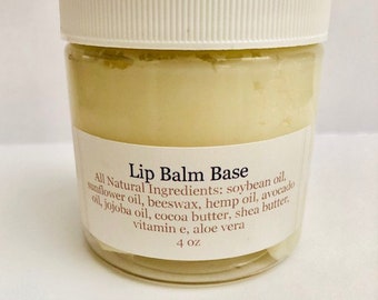 NEW FORMULA - Natural Lip Balm Base -  16 oz Jar - Made with Jojoba Oil, Shea and Cocoa Butters