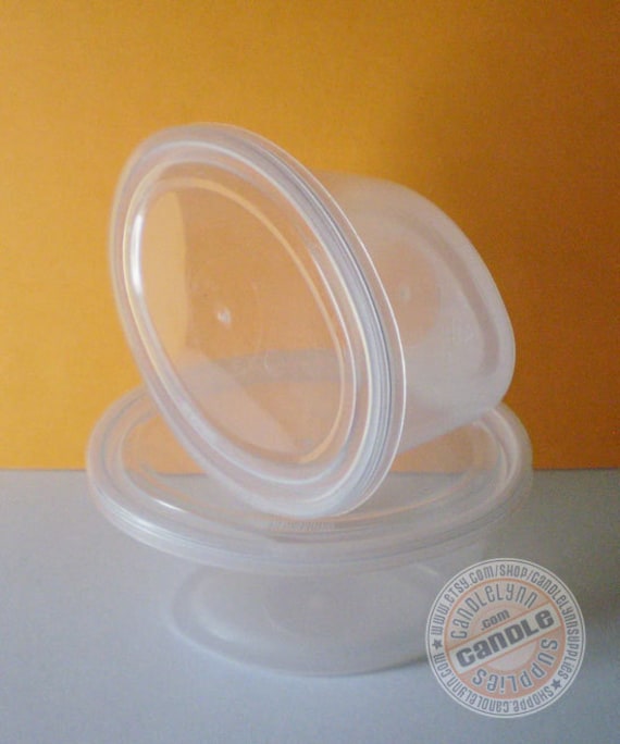 25 2 Oz Clear Oval Plastic Souffle / Portion Cups and Lids 