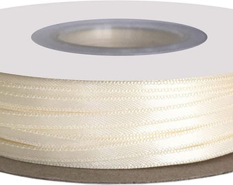 1/8" x 100 yds IVORY Double Faced Satin Ribbon -  Weddings, Crafts, Gifts and much, much more