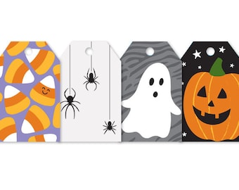 25 - Assortiment d'étiquettes-cadeaux brillantes Halloween, 2,25 x 3,5 pouces