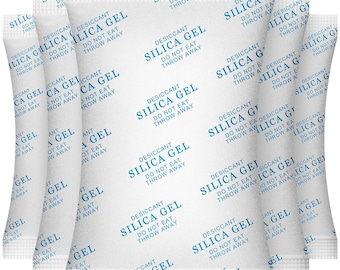 Silica Gel Packets, 50PCS 5 Gram Transparent Desiccant Packs For - View #14