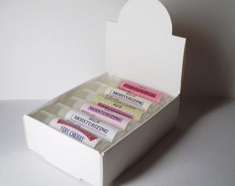 15 White Lip Balm Arched Display Boxes