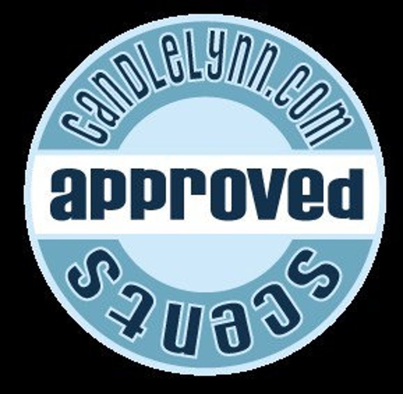 May include: A blue and white round sticker with the text "candlelyn.com" and "approved" in a white banner.