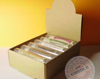 5 Natural Kraft Lip Balm Arched Display Boxes