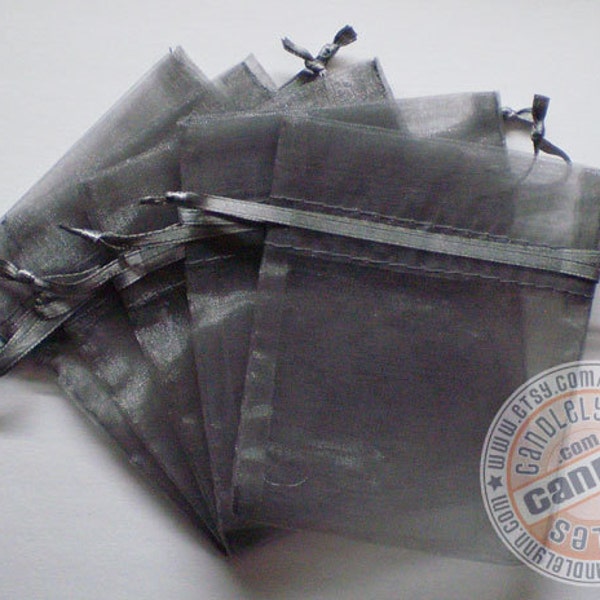 90 SILVER/GRAY 3x4 Sheer Organza Bags - Party favors, jewelry, gifts, sachets and much, much more